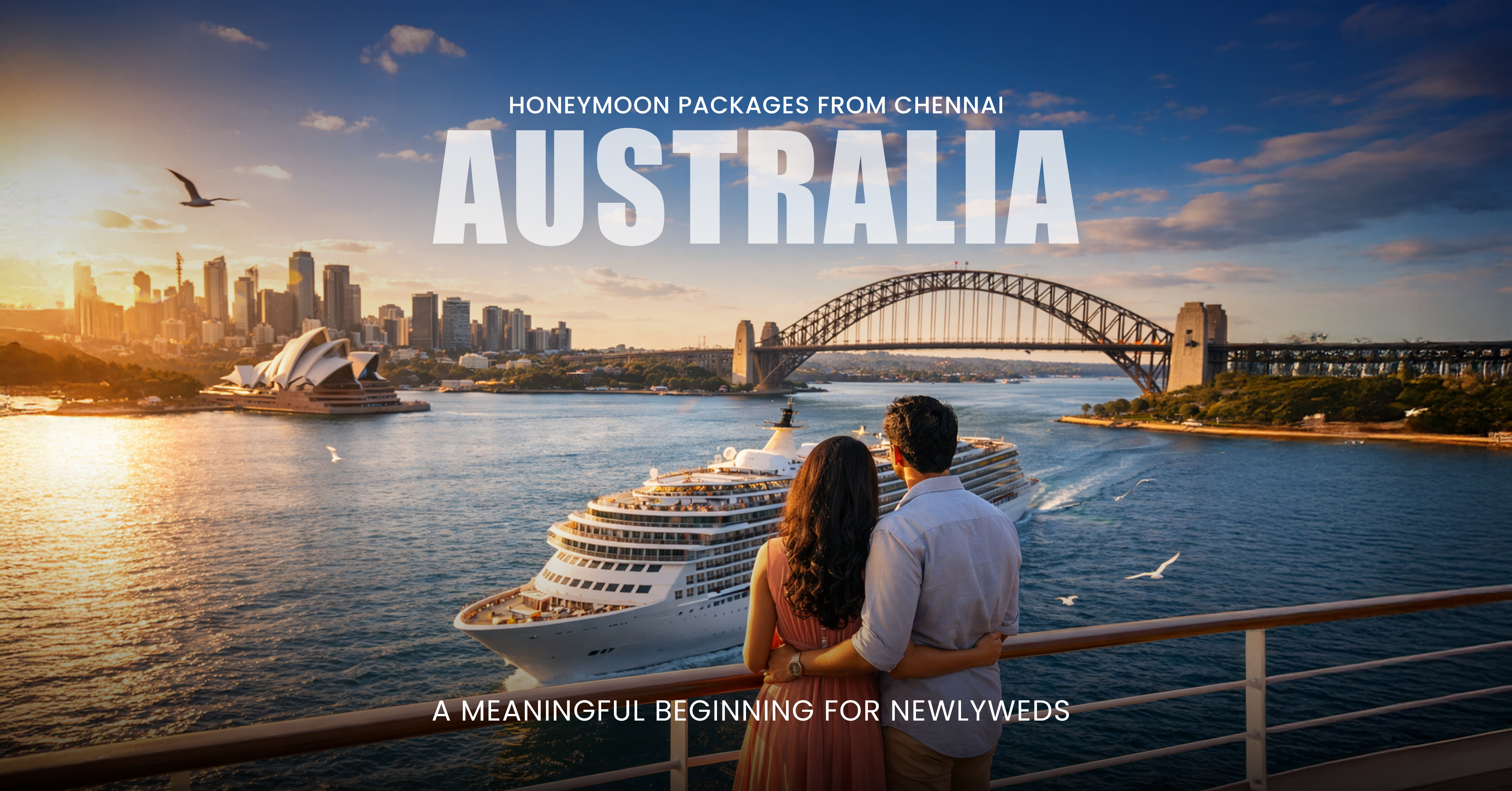 Romantic Australia honeymoon for newlyweds from Chennai with luxury experiences